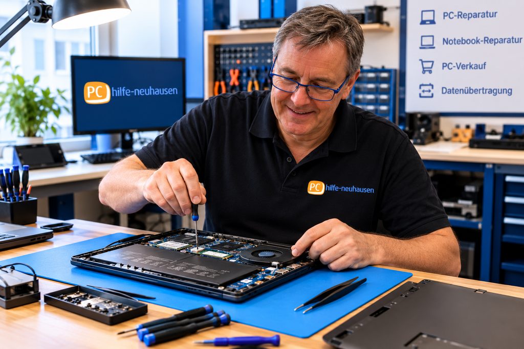 Notebook-Reparatur in der Werkstatt von PC-Hilfe Neuhausen in München